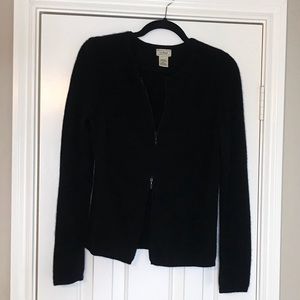 LL BEAN Womens Black Cashmere Sweater Jacket